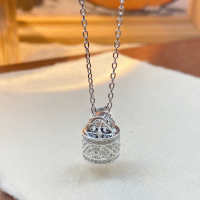 wholesale Silver S999 Maker's Ancient Method Auspicious Cloud Ruyi Jade Seal "Fu" Character Pendant Necklace, Fashionable New Chinese Style Retro Vintage Wind-Pure Silver Auspicious Cloud Jade Seal Necklace>Pure Silver