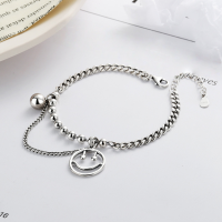 wholesale S925 Sterling Silver Korean-style Retro Trendy Smiley Bead Fringe Bracelet with Woven Beads and Irregular Accessory-YS077/approx. 8.4g 925 silver