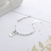wholesale S925 Sterling Silver Korean-style Geometric Trendy Minimalist Broken Silver Square Plate Hip-Hop Bracelet-YS222/approx. 7.4g 925 silver