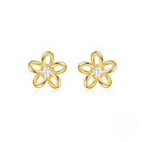 wholesale S925 Sterling Silver Amorphous Star Opal Zircon Inlaid Earrings For Women, Heart-shaped, Light Luxury, Niche Amazon New Arrival-Gold#2 925 Silver