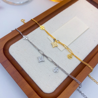 wholesale S925 Sterling Silver Four-Leaf Clover Diamond Accent Bracelet for Women, Fashionable Luxury, Versatile Small Design, Niche Stylish Hand Jewelry-Clover Bracelet Gold &gt; 925 Silver