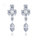 wholesale S925 Silver New Exquisite Inlaid 8*16 Marquise Earrings European Minimalist Design Earrings-0-0
