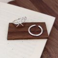 wholesale S925 Sterling Silver Minimalist Bow Open Ring for Women, Summer New Simple and Elegant Plain Circle Ring-0-1