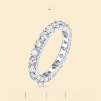 wholesale S925 Silver Floating Light and Lingering Shadow Ring New Style Women's Moissanite Ring Live Streaming Hot Selling Luxuriously Set Ring Factory Wholesale-3.0m/piece Moissanite Mido 5#