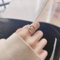 wholesale S925 Sterling Silver Korean-style Geometric Creative Minimalist Irregular Open Ring-0-3