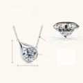 wholesale S925 Sterling Silver Cross-Border Live Streaming Ins Style Large Water Drop Moissanite Necklace, Petite and Chic Fashion Pendant Collarbone Chain-0-10