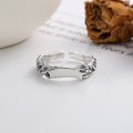 wholesale S925 Sterling Silver Korean Style Geometric Statement Open Ring with English Words for Streetwear-0-1