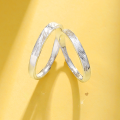 wholesale 925 Sterling Silver Textured Imprint Couple Rings, Minimalist Niche Design, 520 Birthday Gift for Girlfriend-0-0