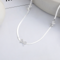 wholesale Metal S925 Sterling Silver European and American Cross-Border Bow Personalized Temperament Minimalist Ins Style Niche Design Snake Chain-0-0