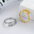 wholesale S925 Sterling Silver Korean Dongdaemun Simple and Versatile Wave Irregular Design Openable Personality Ring for Women-0-0