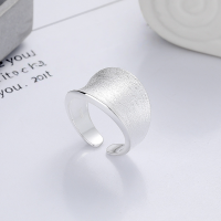 wholesale S925 Sterling Silver Irregular Brushed Matte Open Ring for Cross-Border Fashion Commuting Light Luxury Style-1049J/approx. 6.8g Adjustable opening
