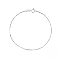 wholesale 18k Gold Plated S925 Sterling Silver Basic Bead Bracelet For Women-Platinum 925 silver