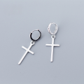 wholesale S925 Sterling Silver Cross Ear Studs Unisex Simple Short Earrings Elegant Personality Drop Earrings E7898-0-0