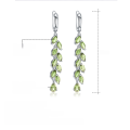 wholesale S925 Silver Light Luxury Fashionable Natural Peridot Earrings, Designed with Inlaid Natural Gemstone Ear Drops-0-0