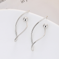 wholesale S925 Sterling Silver Fashionable Creative Small Gold Ball Twist Wire Hook Earrings, Trendy Luxury Style Elegant Earrings-0-2