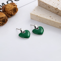 wholesale S925 Sterling Silver Korean-style Creative Trendy Heart-shaped Resin Enamel Fashion Playful Color-blocking Versatile Earrings-0-2
