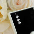 wholesale S925 Sterling Silver Detachable Four-Leaf Clover Pendant with Diamond Inlay, Fashionable and Luxurious Niche Design High-End Collarbone Necklace-0-1