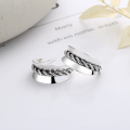 wholesale S925 Sterling Silver Retro Exaggerated Geometric Twist Braided Patchwork Stud Earrings, Street Style Fashion Statement for Trendsetters-0-1