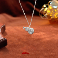 wholesale S925 Sterling Silver Hollow Filigree Gourd Necklace for Women, New Chinese Style, High-End Design, Elegant and Trendy Collarbone Chain-[Gold] Hollow Gourd Necklace>TL014836 Sterling Silver