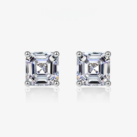 wholesale Metal Material First, Shipei Jewelry Hot Selling Abroad Minimalist Four-Prong Setting 2 Carat Pagoda 7*7 Zircon Stud Earrings Unisex Fashion Versatile-White【E-0126】 Main Stone 7*7