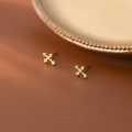 wholesale Sterling Silver S925 Cross Stud Earrings Korean Version Simple and Fresh Stylish Personality Ear Accessories M00222-0-2