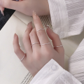 wholesale S925 Sterling Silver Plain Circle Thin Ring Ins Fashion Minimalist Hand Jewelry Polished Line Ring Factory Direct-0-3