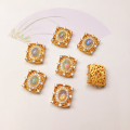 wholesale S925 silver gold-plated oval magic box accessory with natural opal for DIY bracelet and necklace pendant-0-3
