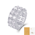 wholesale S925 Sterling Silver Ring 50-Point Moissanite Fully Pave Setting Closed Band Wholesale for Cross-Border TEMU Hot Sellers-0-6