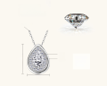 wholesale 925 Sterling Silver European and American Luxury Full Moissanite Necklace, Light Luxury High-End Sense Teardrop Pendant D Color Clavicle Chain Wholesale-0-8