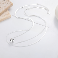 wholesale S925 Sterling Silver Korean-style Minimalist Double-layer Wish-fulfilling Snake Chain Elegant and Versatile Women's Necklace-0-3