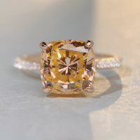 wholesale S925 Sterling Silver Rose Gold Zircon Gemstone High Carbon Diamond Ring for Women, TikTok Live Streaming Hit-Orange-CBJZ045>No. 7