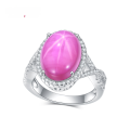 wholesale S925 Sterling Silver European and American Luxury Design High-End Ring with Cultivated Six-Ray Star Ruby and Sapphire-0-6