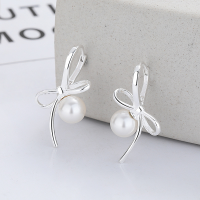 wholesale S925 Silver Korean Style Pearl Bow Elegant Creative Trendy Design Earrings Ear Clips from Yun Chao Xuan-YR441/approx. 4.6g 925 silver