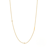 wholesale S925 Sterling Silver Zircon-studded Letter Women's Choker Necklace, Ins Minimalist 26-letter Design-Gold-I 925 silver