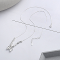 wholesale S925 Sterling Silver Korean-style Fresh and Cute Bow Knot Mixed Chain Sweet and Cool Fairy Collarbone Necklace-0-2
