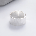 wholesale S925 silver fashionable cross-border European and American wide irregular tree texture personality luxury open ring-0-2
