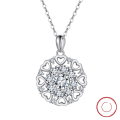 wholesale S925 sterling silver necklace with fashionable detachable and rotatable pendant design for women-0-5