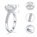 wholesale S925 Sterling Silver Plated with 18K Gold 3-Carat Cushion Cut Moissanite Ring for Women, Cross-Border Jewelry Wholesale-0-5
