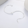 wholesale S925 Sterling Silver European and American Cross-Border Ins Style Rotating Sphere Brushed Spliced Chain Trendy Versatile Bracelet-0-2