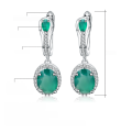 wholesale S925 Silver Natural Green Agate Elegant Earrings Fashionable Gemstone Crystal Ear Accessories-0-1