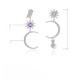 wholesale S925 Silver French Romantic and Light Luxury Designer Earrings with Natural Amethyst Gemstone Ear Studs and Drops-0-4
