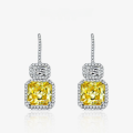 wholesale 925 Silver 5-carat Square CZ Earrings for Women, Full Diamond Luxury Style-0-0