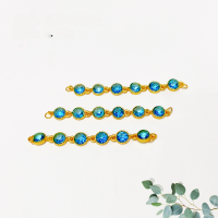 wholesale S925 silver gold-plated natural topaz bracelet half-chain accessories DIY handmade spacer beads unfinished necklace charms-Blue Topaz