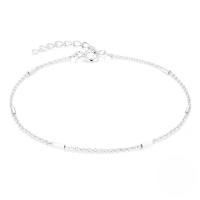 wholesale S925 Sterling Silver Cross Brushed Long Chain Link Women's Bracelet Diy,ins。-Silver plated 925 silver