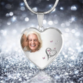 wholesale S925 Silver European and American Best-Selling Memorial Gift for Loved Ones with Photo Engraving and Resin Heart Pendant Necklace-0-2