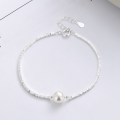 wholesale S925 Sterling Silver Korean Style Broken Silver and Pearl Choker Necklace and Bracelet Set Light Luxury Temperament Internet Celebrity Style-0-2