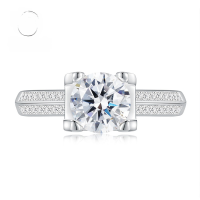 wholesale Metal material: 925 silver Mu Jing Jewelry new bull head ring for women with 80 high-carbon diamond fireworks cut, fashion simple ring band-R508 Bull Head Ring Size 7