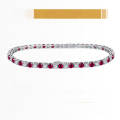wholesale S925 Sterling Silver Tennis Bracelet with Red and White Zirconia, Fashionable Full Diamond, Cross-Border Direct from Manufacturer-0-3