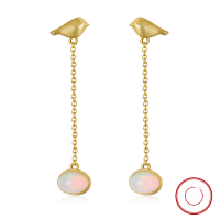 wholesale S925 Sterling Silver Cloud-Shaped Earrings with Natural Opal, Bird Hammered Texture, Direct Factory Wholesale-Platinum 925 Silver