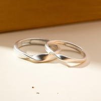 wholesale S925 Silver Couple Rings Men Women Korean Style Minimalist Matte Polished Knot Matching Band Rings J3397-S925 silver polished ring for women>Adjustable opening